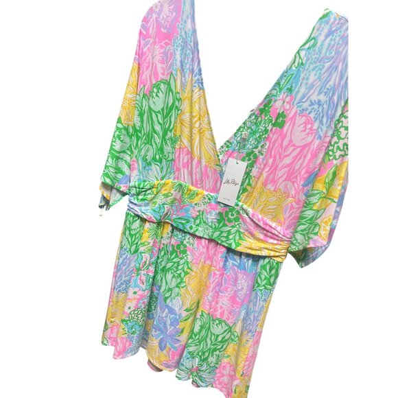 Lilly Pulitzer NWT Parigi Knit Green Yellow Pink Floral Romper Dress - Picture 4 of 9